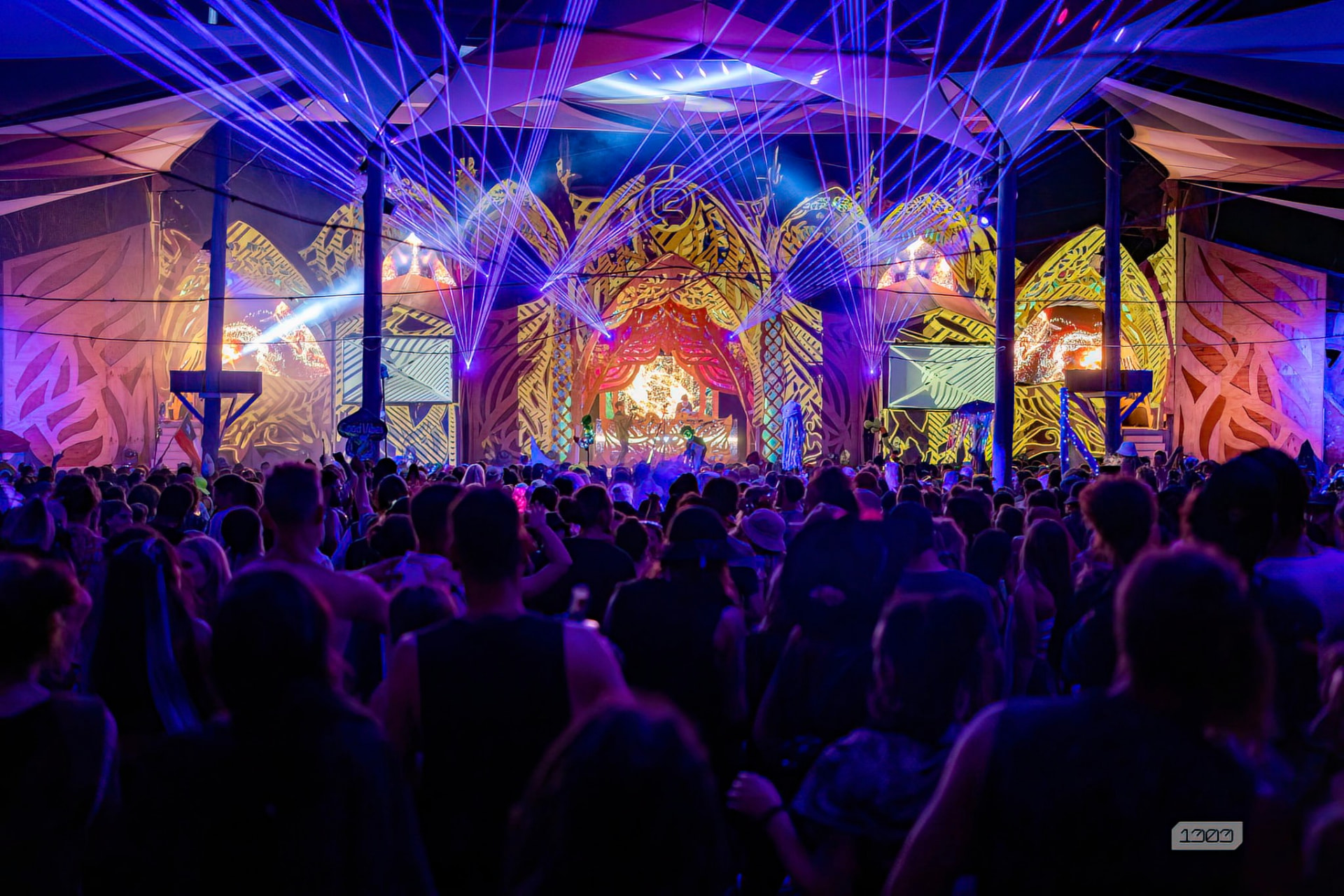Festival stage and crowd